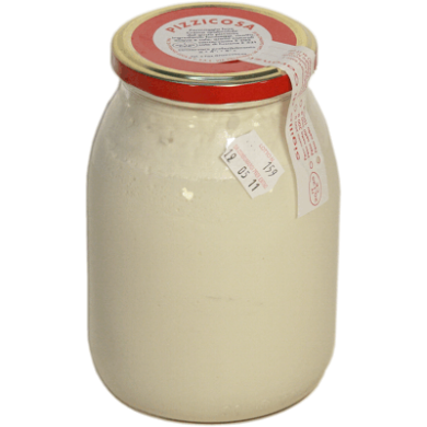 Crema di formaggi misti Pizzicosa vasetto di formaggio cremoso in primo piano